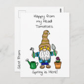 Frühlingsknome bereit für den Garten Postkarte (Vorne/Hinten)