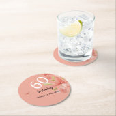 Frühlingskoral Lebhafter Garten Wasserfarben Runder Pappuntersetzer (Vor Ort)