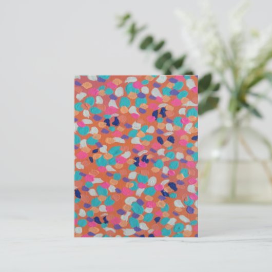 Frühlingskoralle Abstrakt Postkarte (Stehend Vorderseite)
