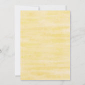 Frühlingskoralle Gelbe Flora Wasserfarbe Geburtsta Einladung (Rückseite)