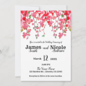 Frühlingskorallen Orchideen Zweige Blumenzehen Einladung (Vorderseite)