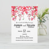 Frühlingskorallen Orchideen Zweige Blumenzehen Einladung (Stehend Vorderseite)