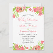 Frühlingskorallen Rosa Blumengarten Wasserfarben H Einladung (Vorderseite)