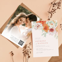Frühlingskorallenkoralle Peach Floral Hochzeitsfes