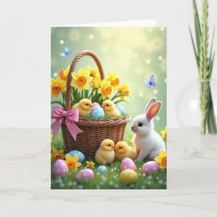 Frühlingskorb Szene Karte