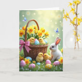 Frühlingskorb Szene Karte (Gelbe Blume)