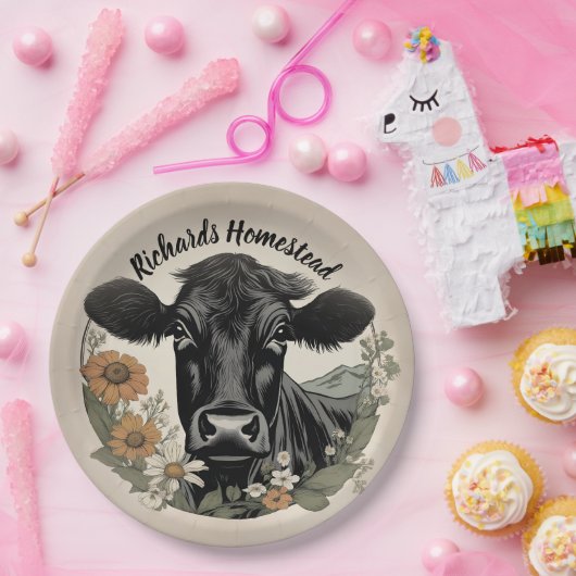 Frühlingskuh Pappteller (Party)