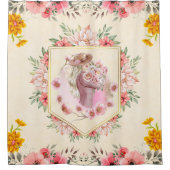 Frühlingskunst, Lady mit Bouquet Duschvorhang (Vorderseite)