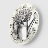 Frühlingskunst, Wasserkocher, Schwarz-Weiß-Kunst Große Wanduhr (Winkel)