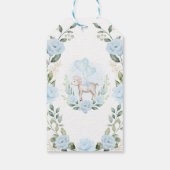 Frühlingslamm Blue Floral Baby Dusche Geburtstag Geschenkanhänger (Rückseite)