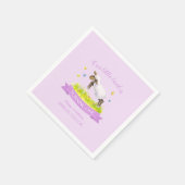 Frühlingslamm, das niedlichen lila 1. Geburtstag a Serviette (Ecke)