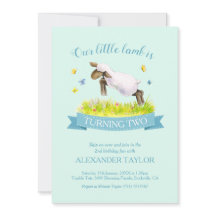 Frühlingslamm überspringen niedliche Einladung zum