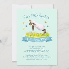 Frühlingslamm überspringen niedliche Einladung zum