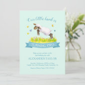 Frühlingslamm überspringen niedliche Einladung zum (Stehend Vorderseite)