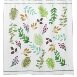 Frühlingsland Wasserfarbe Botanische Dusche Vorhan Duschvorhang