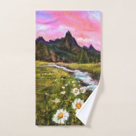 Frühlingslandschaft - Blüte - Originalgemälde Badhandtuch Set (Handtuch)