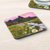 Frühlingslandschaft - Blüte - Originalgemälde Getränkeuntersetzer (Linke Seite)