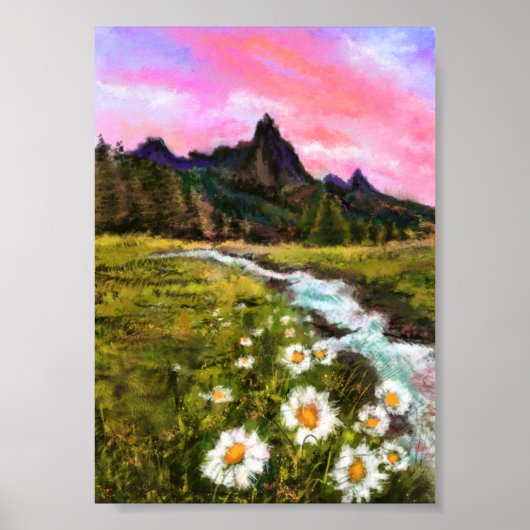 Frühlingslandschaft - Blüte - Originalgemälde Poster (Vorne)