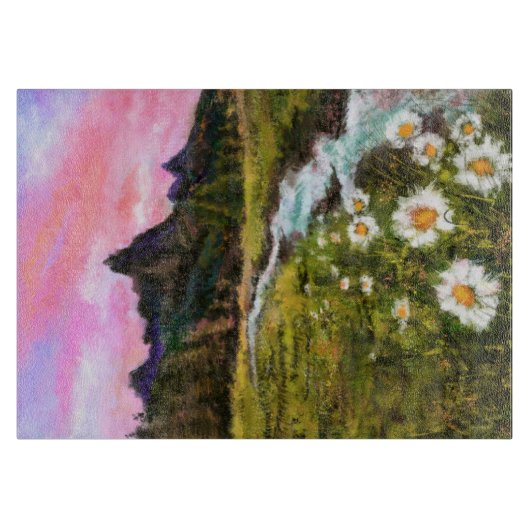 Frühlingslandschaft - Blüte - Originalgemälde Schneidebrett (Vorderseite)