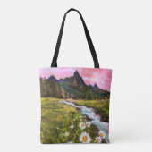 Frühlingslandschaft - Blüte - Originalgemälde Tasche (Rückseite)