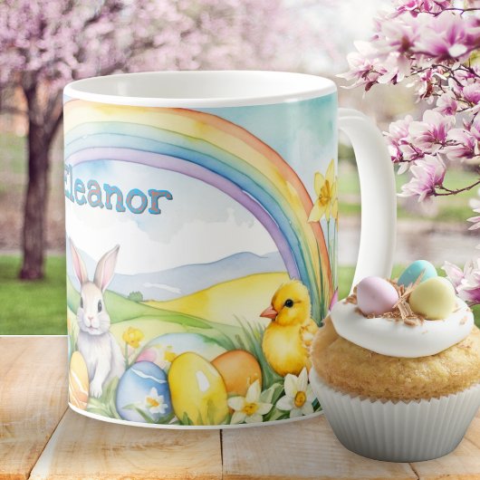 Frühlingslandschaft Eier Bunny Rainbow Kaffeetasse