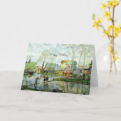 Frühlingslandschaft Malerei - Happy Birthday Karte (Gelbe Blume)