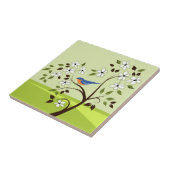 Frühlingslandschaft mit Bluebird Fliese (Seite)