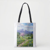 Frühlingslandschaft Ölgemälde Einkaufstasche Tasche (Vorderseite)