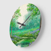Frühlingslandschaft Ölmalerei, Wald. Große Wanduhr (Winkel)