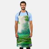 Frühlingslandschaft Ölmalerei, Wald. Schürze (Getragen)