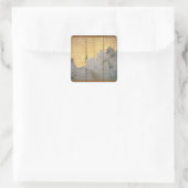 Frühlingslandschaft Quadratischer Aufkleber (Tasche)