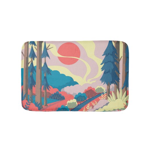 Frühlingslandschaft: Vintage Landschaft Badematte (Vorderseite)