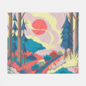 Frühlingslandschaft: Vintage Landschaft Fleecedecke (Vorderseite (Horizontal))