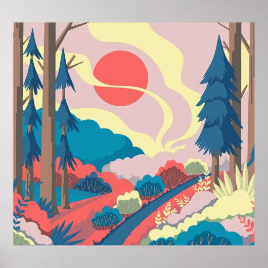 Frühlingslandschaft: Vintage Landschaft Poster (Vorne)