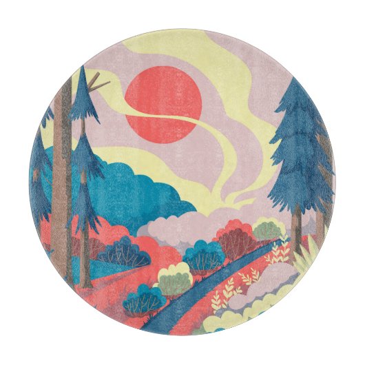 Frühlingslandschaft: Vintage Landschaft Schneidebrett (Vorderseite)