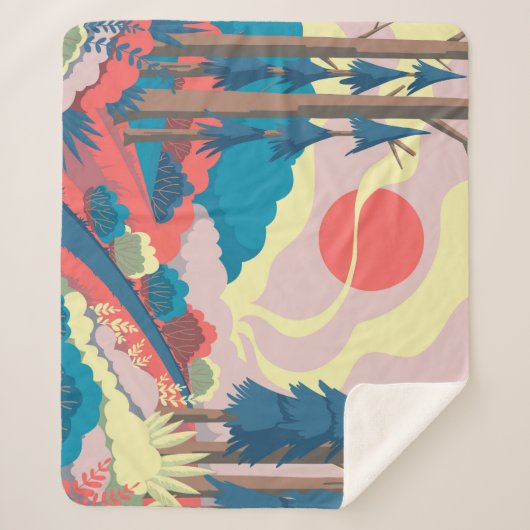 Frühlingslandschaft: Vintage Landschaft Sherpadecke (Vorderseite)