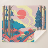 Frühlingslandschaft: Vintage Landschaft Sherpadecke (Vorderseite (Horizontal))