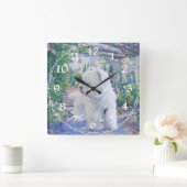 Frühlingslaube Quadratische Wanduhr (Zuhause)