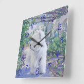 Frühlingslaube Quadratische Wanduhr (Winkel)