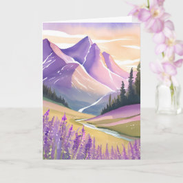 Frühlingslavendel | Glacier National Park Aquarell Karte