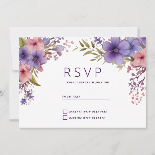 Frühlingslavene pink blühende UAWG Einladung (Vorderseite)