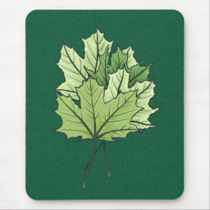 Frühlingsleaf Grüne Natur Lover Botanische Kunst Mousepad