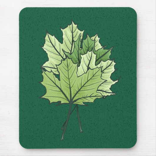 Frühlingsleaf Grüne Natur Lover Botanische Kunst Mousepad (Vorne)
