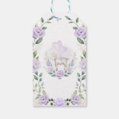 Frühlingsleder Lila Blumenbaby-Dusche Geburtstag Geschenkanhänger (Rückseite)