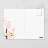 Frühlingsliebe Vögel Blumenhochzeit Retten Sie das Postkarte (Rückseite)