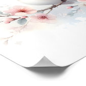 Frühlingsliebe Vögel Kirschblüten Floral Poster (Ecke)