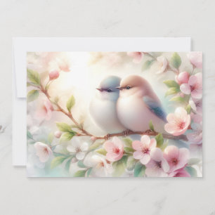 Frühlingsliebesvögel Kirschblüten Floral Feiertagskarte