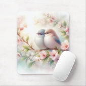 Frühlingsliebesvögel Kirschblüten Floral Mousepad (Mit Mouse)
