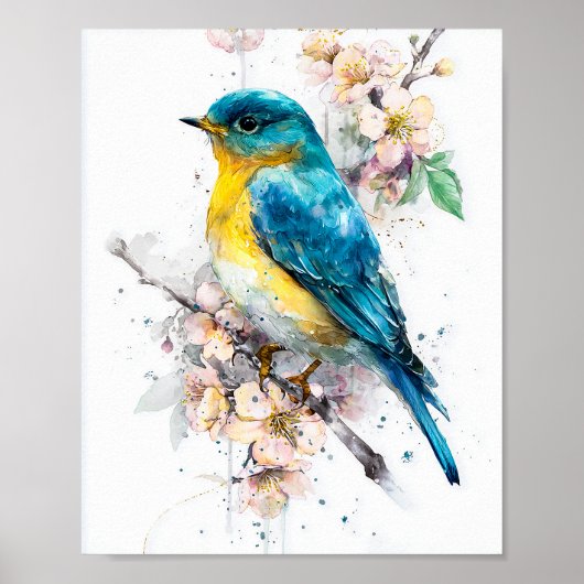 Frühlingsliedvogel Poster (Vorne)