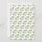 Frühlingslila Blumen mit Laub Einladung (Rückseite)